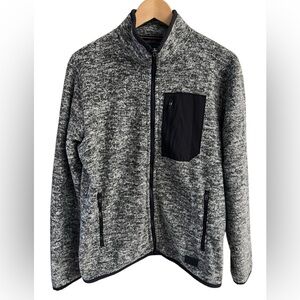 Abercrombie & Fitch Men's Full-Zip Gray Fleece Jacket Contrast Pocket Size S
